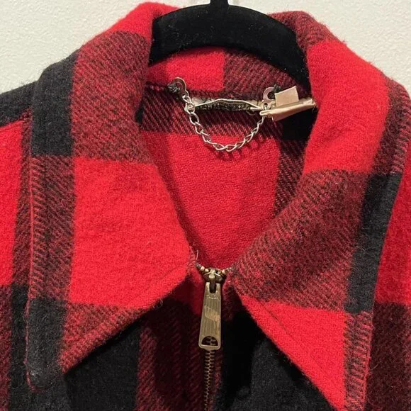 VINTAGE L.L BEAN PLAID RED FIELD JACKET - Picture 5 of 14